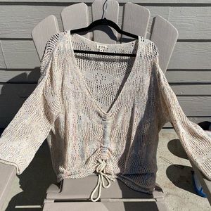 Loose knit cinch top
